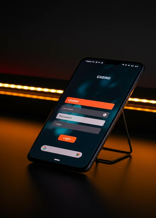 Visuel du formulaire de connexion principal de Vegasino Casino, soulignant la sécurité TLS pour un accès protégé et rapide.